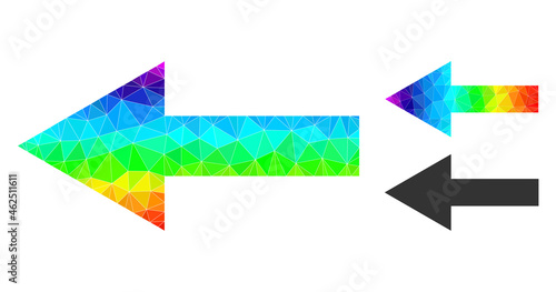 Low-poly arrow left icon with spectral colorful. Spectral colorful polygonal arrow left vector is designed with chaotic colored triangles. Free Download Low-poly arrow left icon with spectral colorful. Spectral colorful polygonal arrow left vector is designed with chaotic colored triangles. - GFXLoad