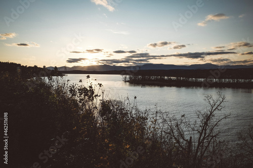 sunset over the lake