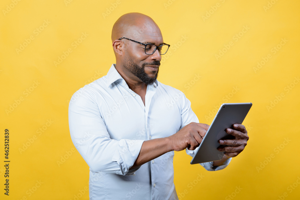 african american executive man managing technology african american executive man managing technology