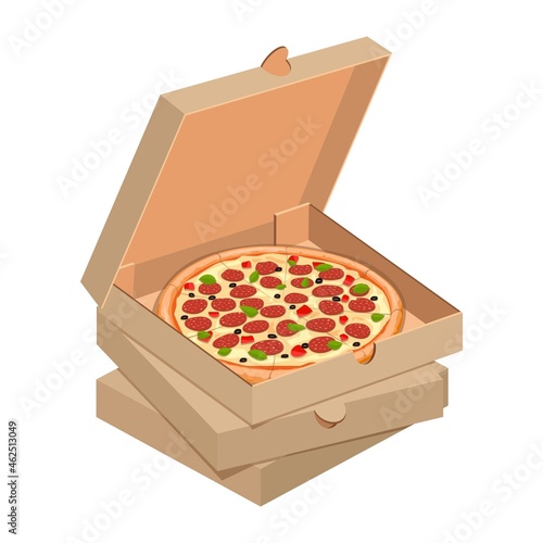 Pizza delivery Handing product boxes tasty pizza
