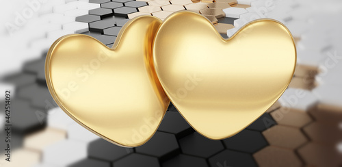 hexagonal background and tw...