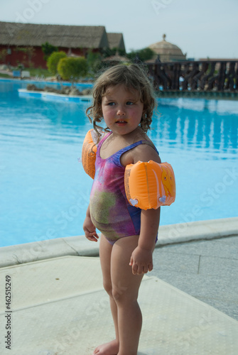 little girl in the pool