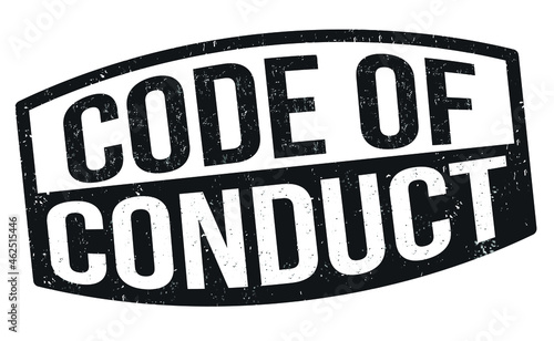 Code of conduct grunge rubber stamp on white background, vector illustration