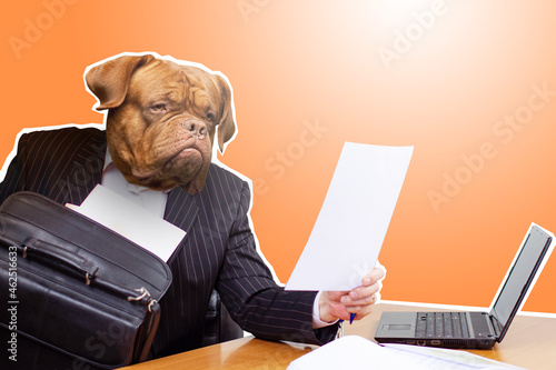 A man with dog head. The me...