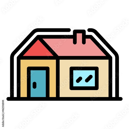 Insulated house icon. Outline insulated house vector icon color flat isolated