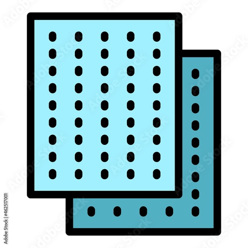 Soundproof wall icon. Outline soundproof wall vector icon color flat isolated