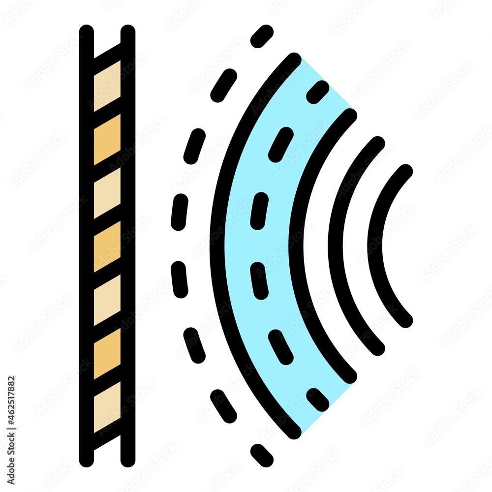 Audio signal icon. Outline audio signal vector icon color flat isolated Audio signal icon. Outline audio signal vector icon color flat isolated