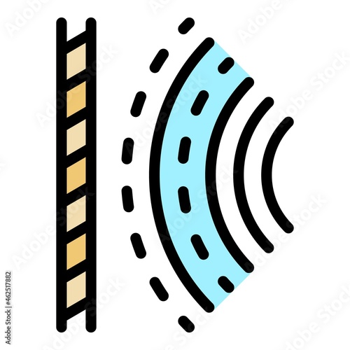 Audio signal icon. Outline audio signal vector icon color flat isolated