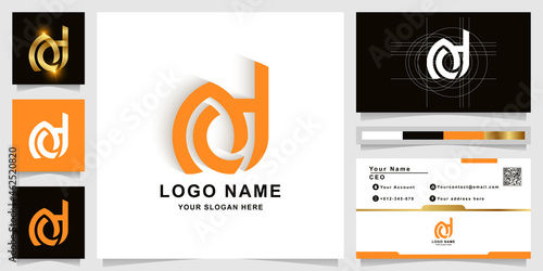 Letter Ad or ed monogram logo template with business card design