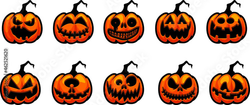 colorful vector pumpkins for halloween