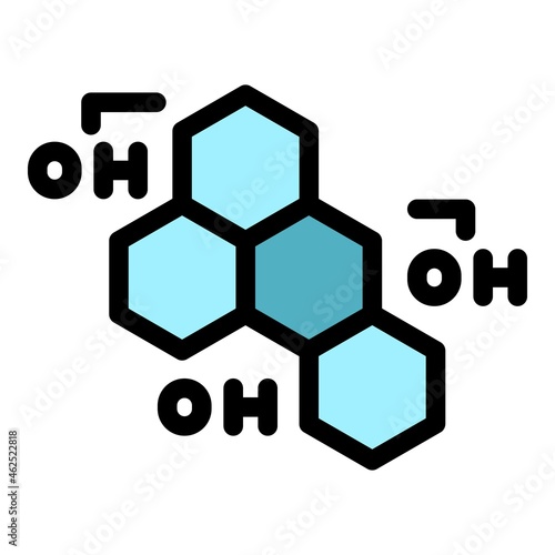 OH hormones icon. Outline OH hormones vector icon color flat isolated