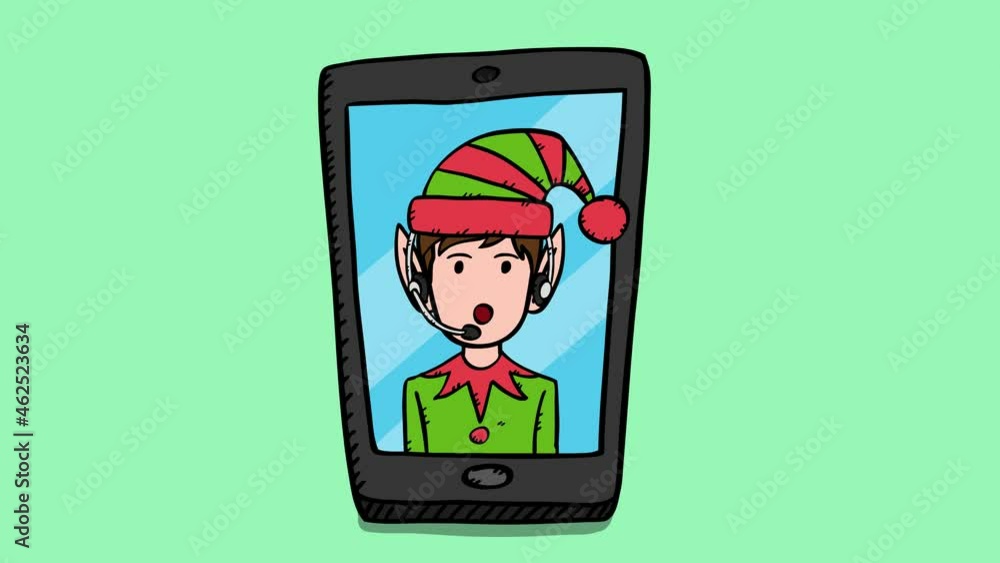 Cartoon style, colorful video animation of customer service support Elf, that shows up on the mobile screen. Talking animation is in easy to edit loop. Cartoon style, colorful video animation of customer service support Elf, that shows up on the mobile screen. Talking animation is in easy to edit loop.