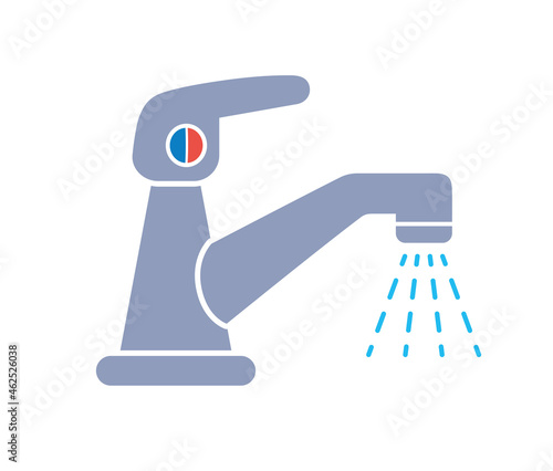 Water tap icon flat vector