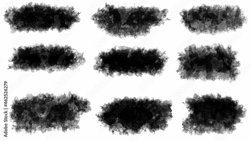 Set of black brush, paint, ink brush strokes, brushes, lines. Dirty artistic design elements. Vector illustration. Isolated on white background. Set of black brush, paint, ink brush strokes, brushes, lines. Dirty artistic design elements. Vector illustration. Isolated on white background.