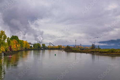 A view of the mountains has port albarni during a stormy day of a month of October 2021.