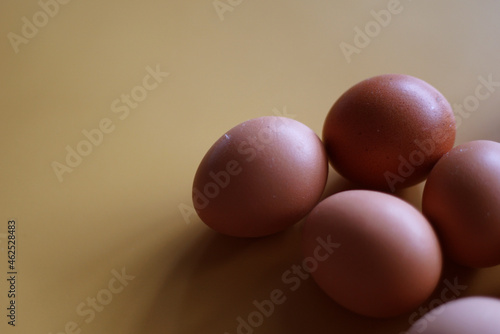 Close up of chicken eggs