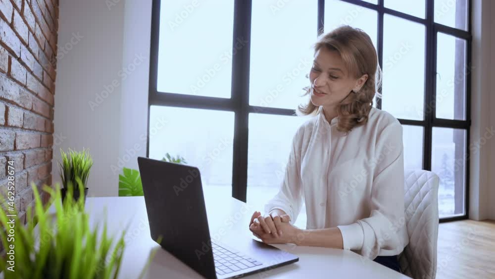 businesswoman using webcam for call businesswoman using webcam for call