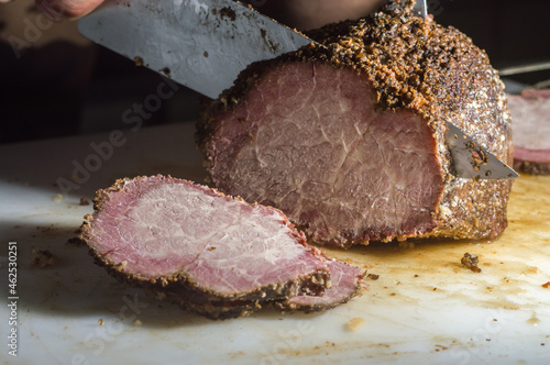Photography meat with the name of cupim, hump steak, cut of beef from the upper part of th
