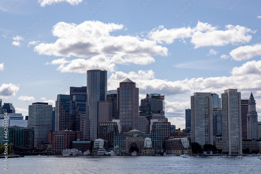 Fototapeta premium The Boston skyline and harbor during the day 