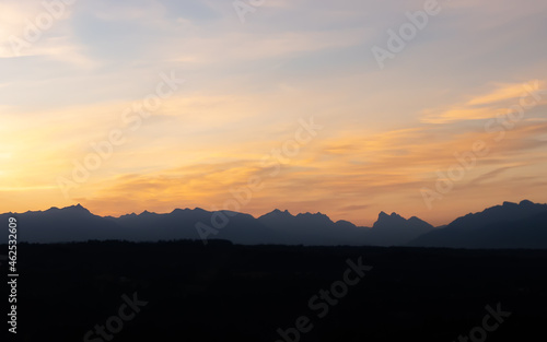sunset in the mountains