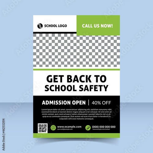 back to school flyer template design green nature