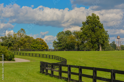 The beautiful pasture of the Kentucky Horse Park in Lexington, Kentucky photo