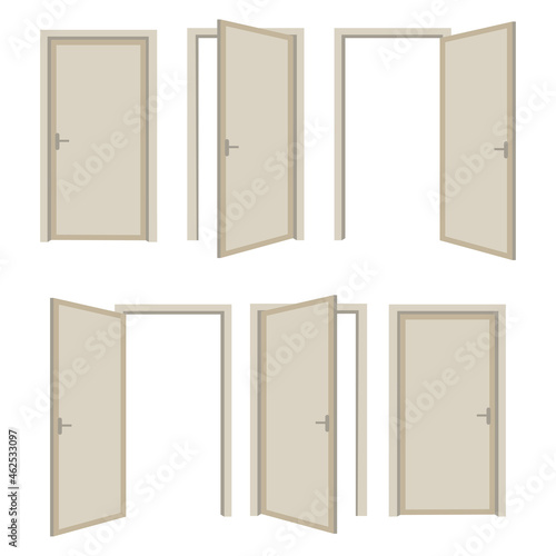 Fototapeta Naklejka Na Ścianę i Meble -  Collection of interior doors picture. Home design element. Isolated sign. Hand drawn. Vector illustration. Stock image.