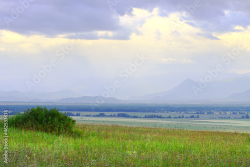 Evening in the Uymon Valley in the Altai Mountains photo