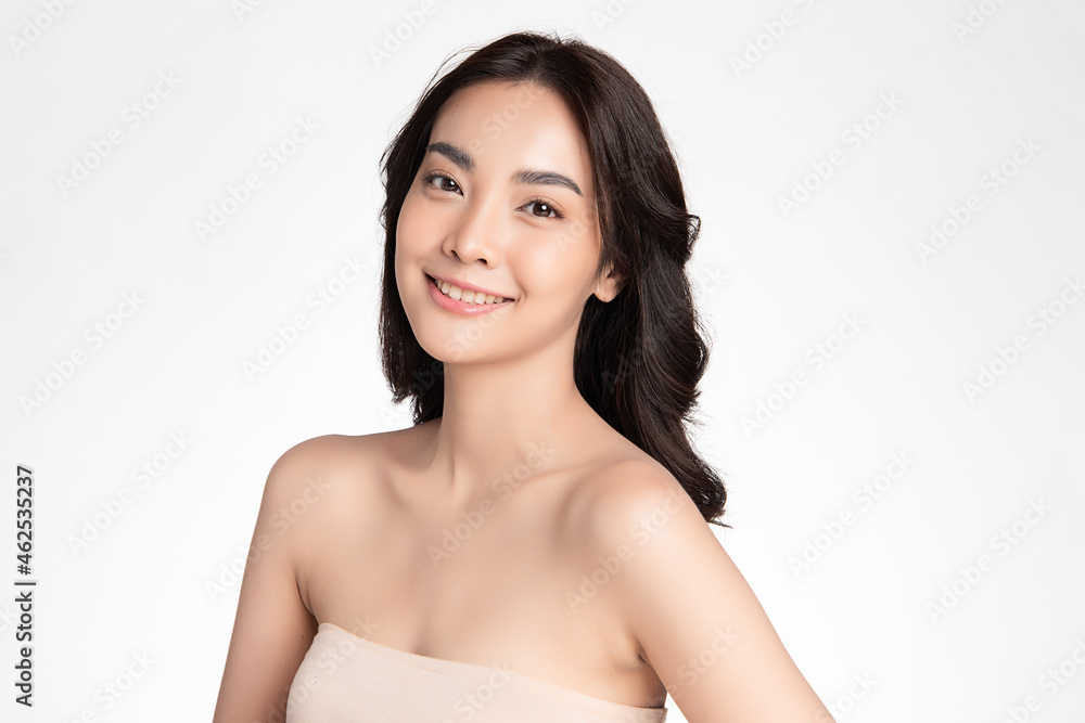 Beautiful young asian woman with clean fresh skin on white background, Face care, Facial treatment, Cosmetology, beauty and spa, Asian women portrait. Beautiful young asian woman with clean fresh skin on white background, Face care, Facial treatment, Cosmetology, beauty and spa, Asian women portrait.