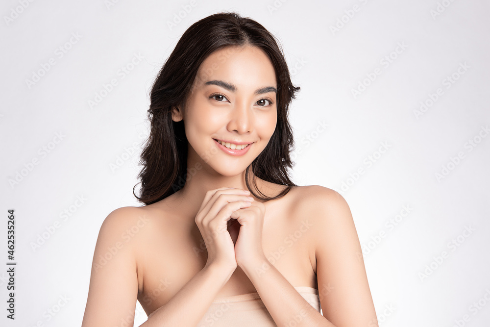 Beautiful young asian woman with clean fresh skin on white background, Face care, Facial treatment, Cosmetology, beauty and spa, Asian women portrait. Beautiful young asian woman with clean fresh skin on white background, Face care, Facial treatment, Cosmetology, beauty and spa, Asian women portrait.
