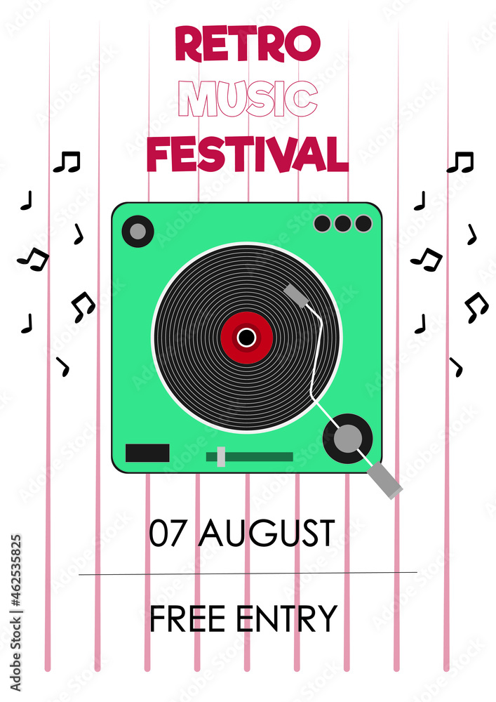 Obraz premium Vector poster for a live music festival or event. 