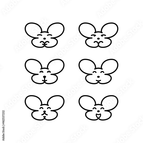 Mouse face logo collection design