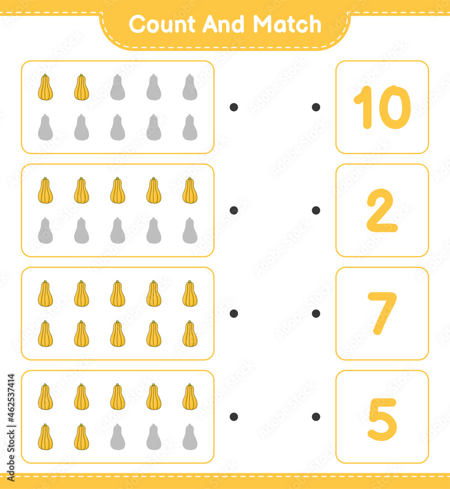 Count and match, count the number of Butternut Squash and match with