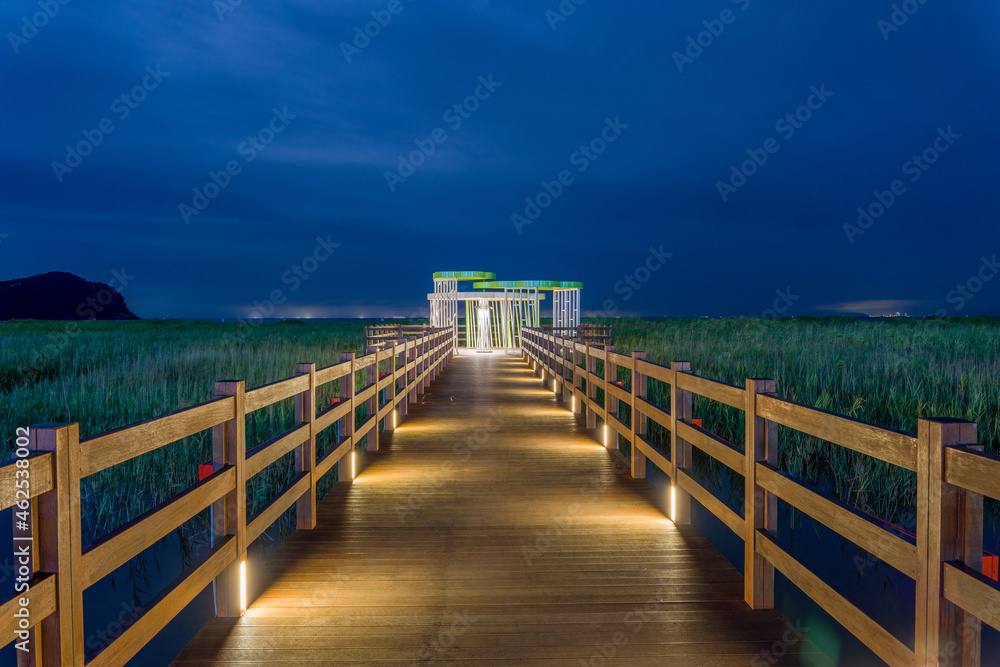 wooden bridge over the sea