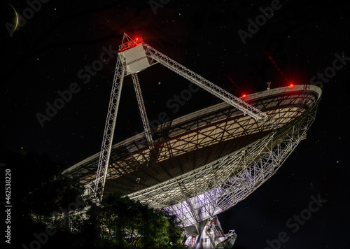 The Dish CSIRO Radio Telescope Parkes, night shot photo