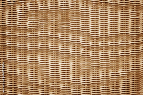 Seamless pattern realistic texture of woven rattan. The texture of the wooden basket background for design photo