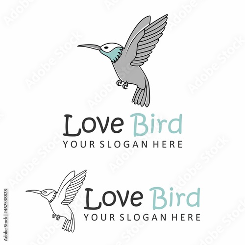 Simple and unique flying bird in line art image graphic icon logo design abstract concept vector stock. Can be used as a symbol related to animal.