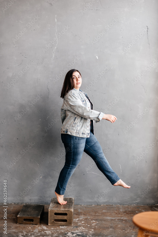 Studio photo of a beautiful adult girl