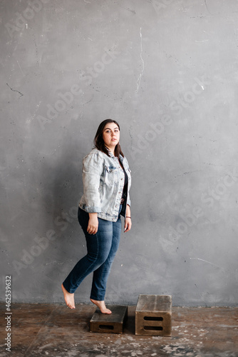 Studio photo of a beautiful adult girl