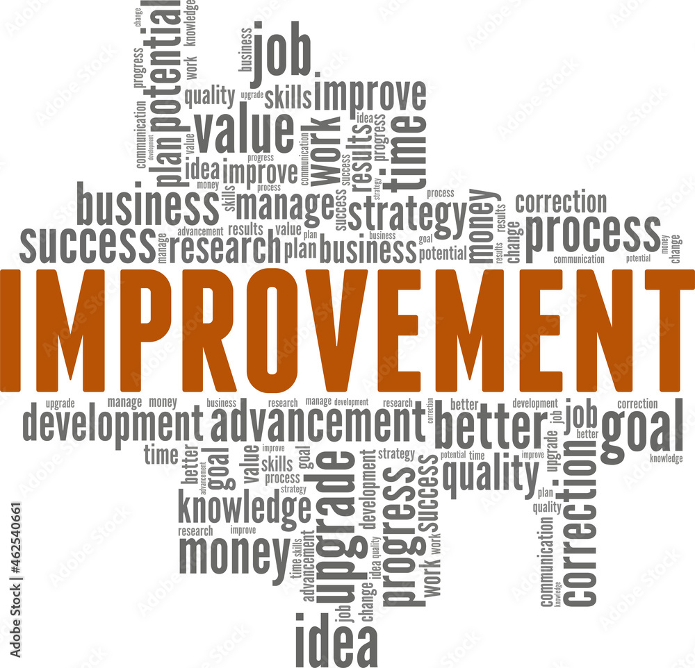 Fototapeta premium Improvement vector illustration word cloud isolated on white background.