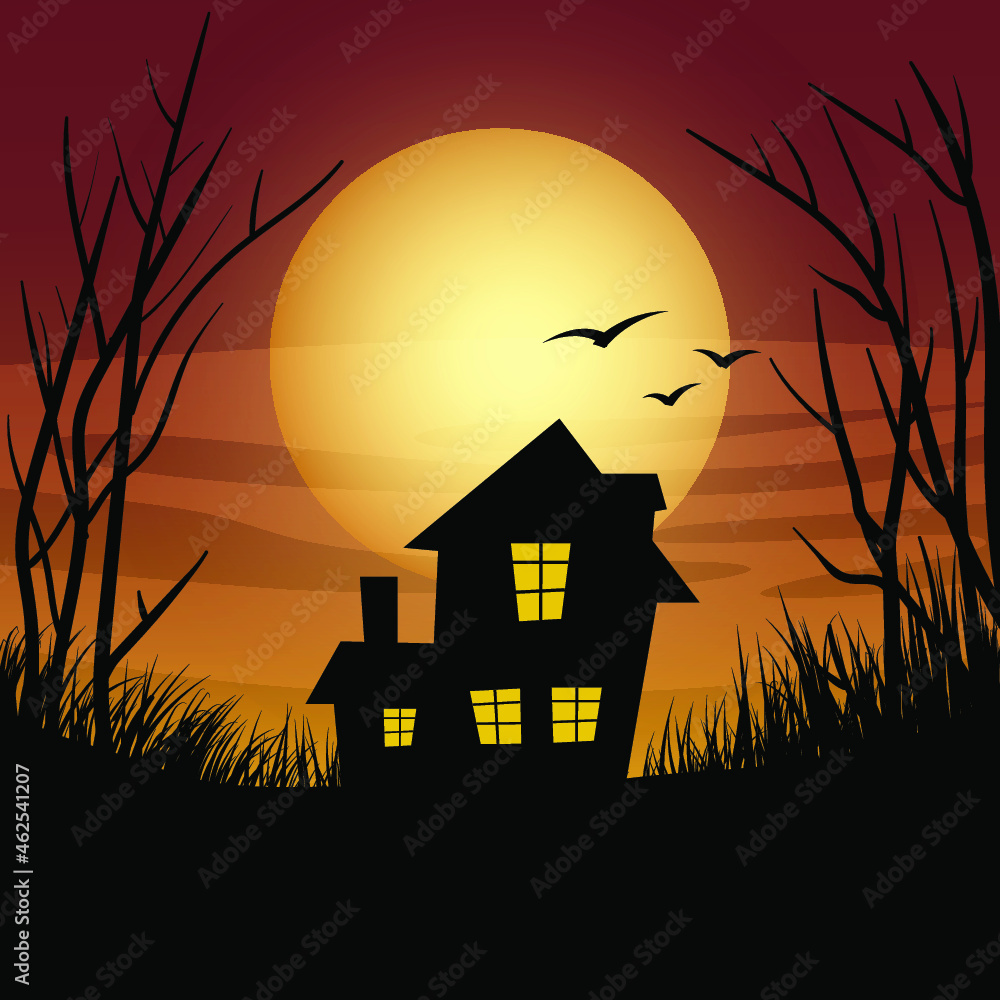 Halloween night with house