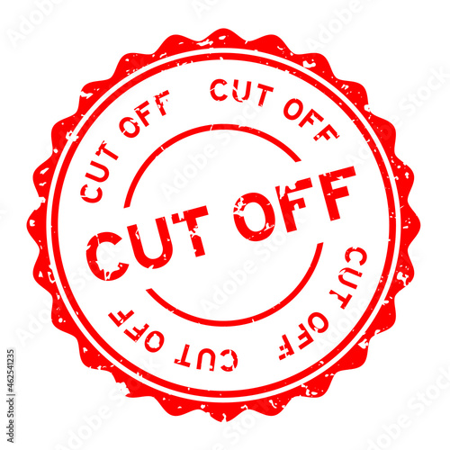 Grunge red cut off word round rubber seal stamp on white background