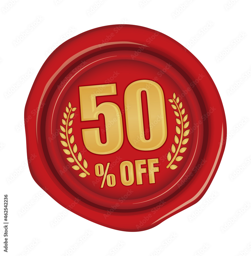 50% off icon illustration for ecommerce site etc. ( sealing wax motif ) 50% off icon illustration for ecommerce site etc. ( sealing wax motif )