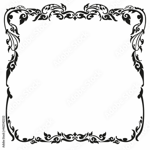 Thai frame border art new design, line decoration pattern