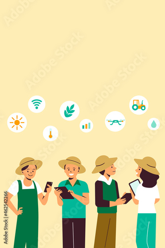 Smart farming network vector digital agriculture