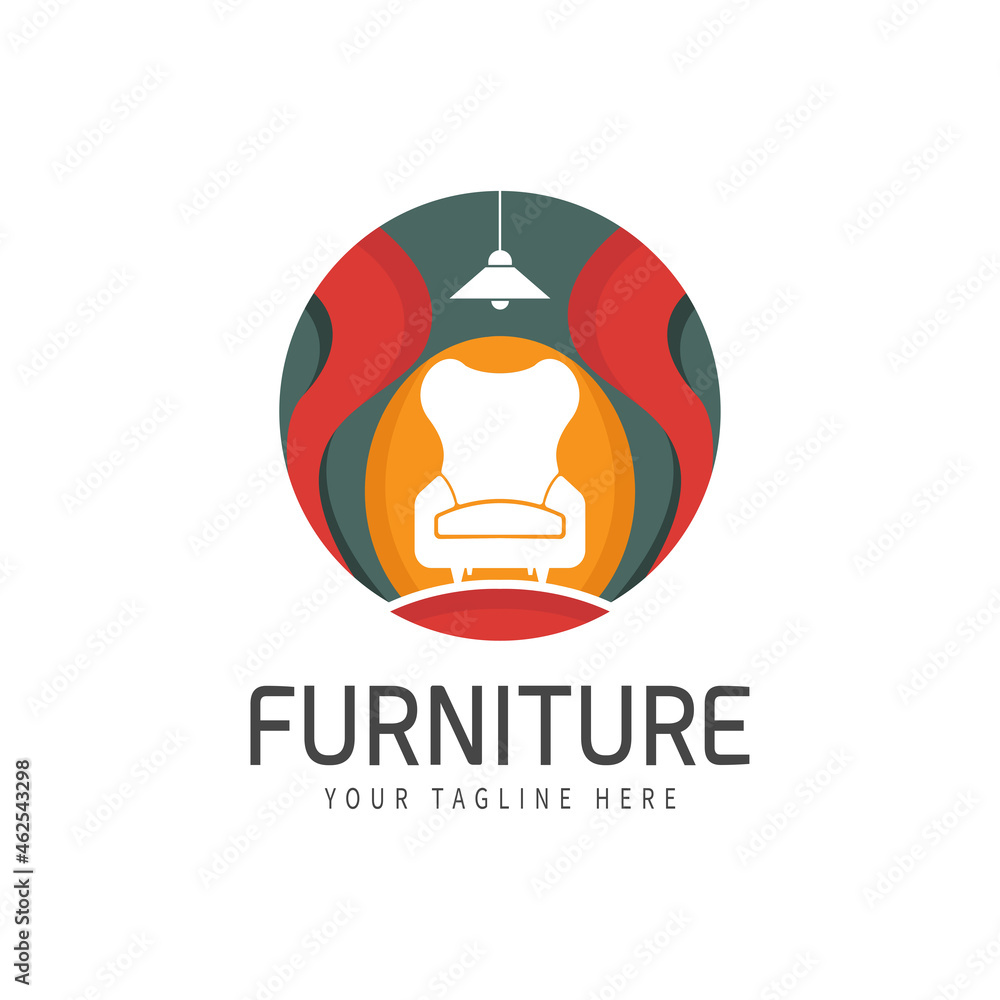 Obraz premium Furniture and chairs icon for home furnishing business logo design
