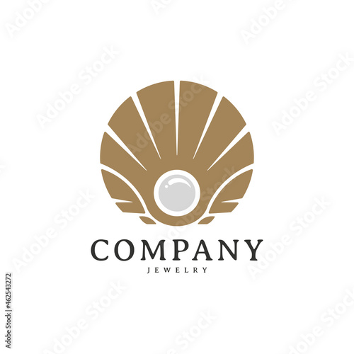 Elegant seashell pearl beauty luxury logo design