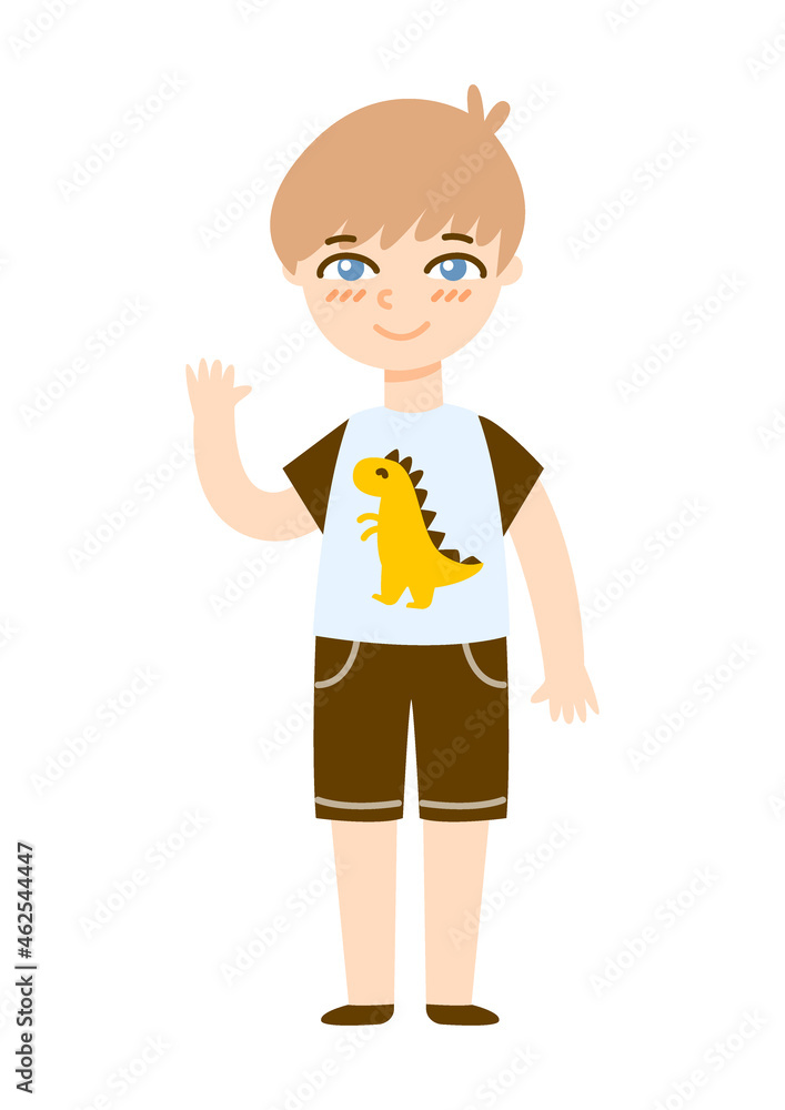 Cute cartoon school boy isolated on white background Cute cartoon school boy isolated on white background