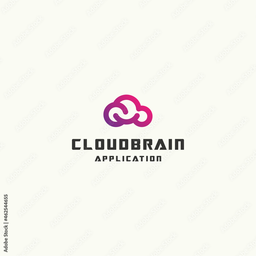 Cloudbrain logo design vector