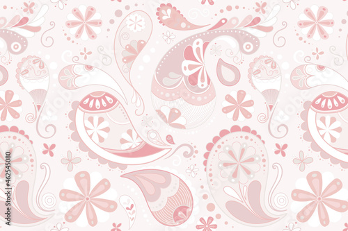 Feminine pattern background, pink cute doodle illustration vector